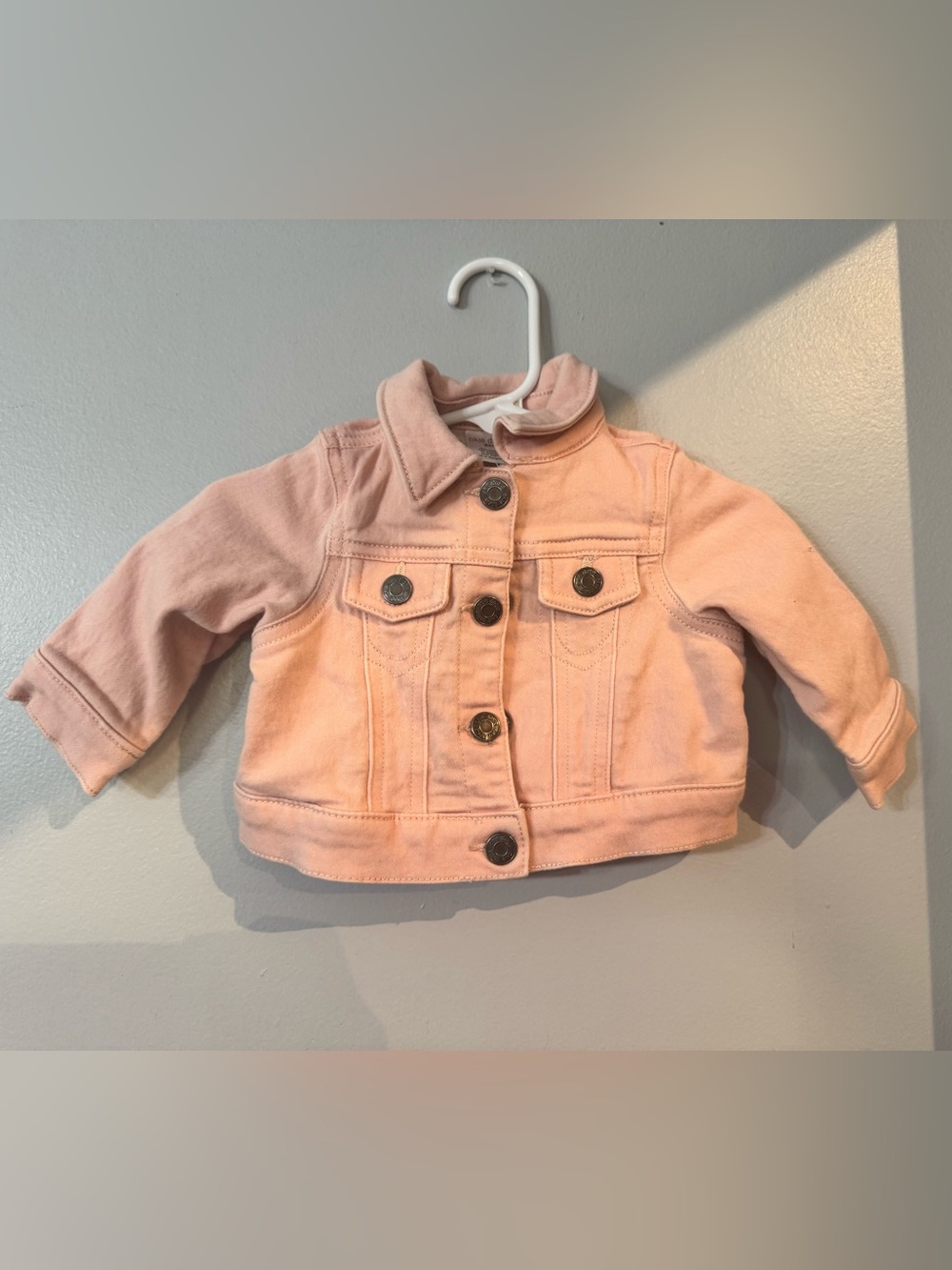 okie dokie Light Pink Denim-Style Kids Jacket
